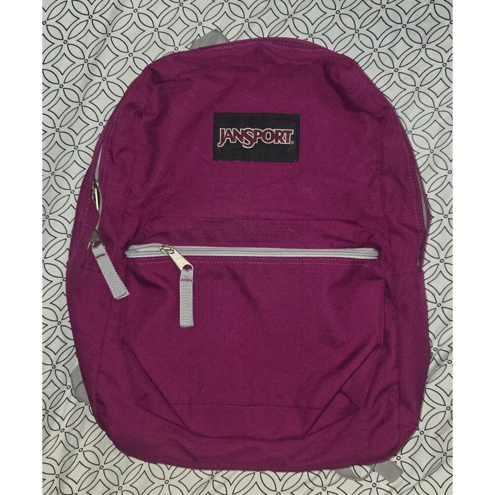 Burgundy maroon classic jansport full size backpack bookbag purse bag tote!